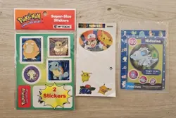 Pokemon Vintage Nintendo 1999 Artbox Super Size Stickers + Burger king Promo - Image 1