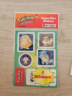 Pokemon Vintage Nintendo 1999 Artbox Super Size Stickers + Burger king Promo - Image 2