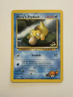Misty's Psyduck 54/132 W Stamped Promo Pokemon TCG Gym Heroes WOTC LP - Image 1