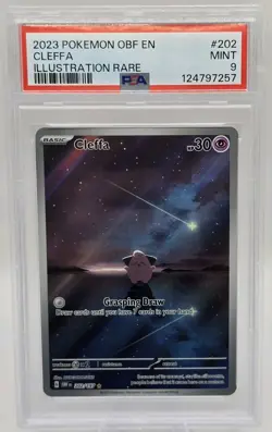 Cleffa 202/197 SV03: Obsidian Flames Holo IR Pokemon - PSA 9 - Image 1