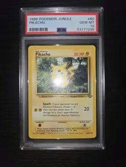 DAMAGED 1999 POKEMON JUNGLE #60 PIKACHU PSA 10 - Image 1