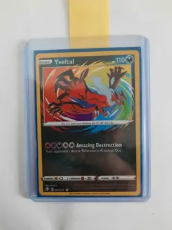 Pokemon Yveltal 046/072 Shining Fates Amazing Rare Near Mint EN + Toploader - Image 1