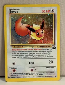 Pokemon Eevee Holo Promo Wotc 11/53 Basic Vintage Wizards English 2000 LP - Image 2