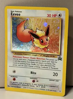 Pokemon Eevee Holo Promo Wotc 11/53 Basic Vintage Wizards English 2000 LP - Image 3