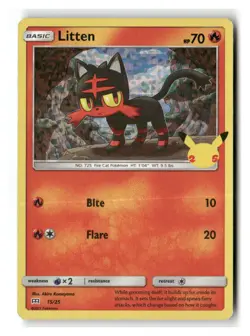 Litten 015/025 Promo McDonald's 25th Anniversary Promos Pokemon Near Mint - Image 1