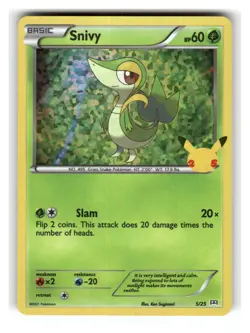 Snivy 005/025 Promo McDonald's 25th Anniversary Promos Pokemon Holo LP - Image 1
