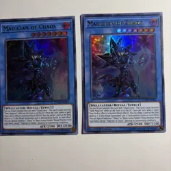 Yugioh! 3x Magician of Chaos DUPO-EN001 Ultra Rare 1st Ed - NM! - Image 2