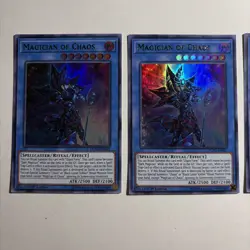 Yugioh! 3x Magician of Chaos DUPO-EN001 Ultra Rare 1st Ed - NM! - Image 3