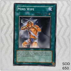 Mind Wipe - SOD-EN039 - Common 1st Edition Yugioh - Image 1
