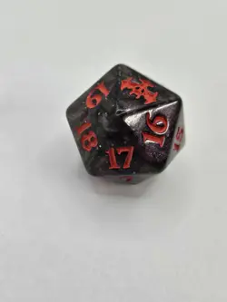 MTG Innistrad Dice Life Counter D20 Crimson Vow Black Purple Swirl Oversized Die - Image 2