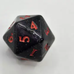 MTG Innistrad Dice Life Counter D20 Crimson Vow Black Purple Swirl Oversized Die - Image 4