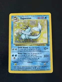 Pokemon TCG Vaporeon Holo Rare Card Jungle, 12/64 - Image 1