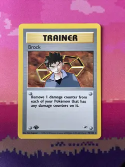 Pokemon Card Brock Gym Heroes 1st Edition Rare 98/132 NM - Image 1