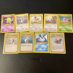 Set Of 8 Italian Base Set Pokemon Cards Unlimited Near Mint - Image 1