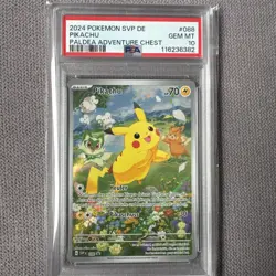 PIKACHU PALDEA ADVENTURE CHEST POKEMON GER SVP DE-SV BLCKSTR PRM 2024 088 PSA 10 - Image 1