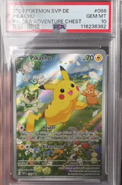 PIKACHU PALDEA ADVENTURE CHEST POKEMON GER SVP DE-SV BLCKSTR PRM 2024 088 PSA 10 - Image 3