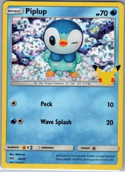 Piplup - 20/25 Holo McDonald's 25th Anniversary Promos - Pokemon Card - NM - Image 1