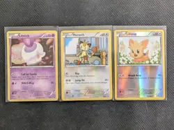Pokemon TCG Promo cards Meowth BW35 LP, lillipup BW52 LP, litwick BW27 MP - Image 1