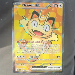 Pokemon Meowth EX Holo 107/088 POR Basic 170 HP Last-Ditch Catch Card - Image 1