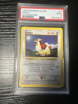 1999 Pokemon Pidgey Base Set 1st Edition Shadowless 57/102 PSA 9 - Image 1