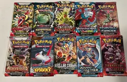 Pokemon Scarlet & Violet Era Sealed Booster Pack Lot of 10 Destined Rivals Etc - Image 1