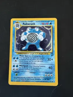 Pokemon Poliwrath 90 HP Holo Rare Base Set Shadowless 13/102 English TCG - Image 1
