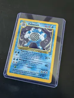 Pokemon Poliwrath 90 HP Holo Rare Base Set Shadowless 13/102 English TCG - Image 2