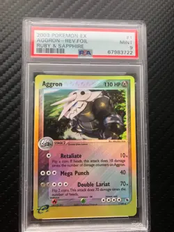 Pokemon Aggron Reverse Holo Ex Ruby and Sapphire 1/109 PSA 9 MINT - Image 1