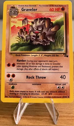 Graveler #75 Non-Holo Pokemon Card Near Mint 37/62 Uncommon Fossil Set 1999 - Image 1