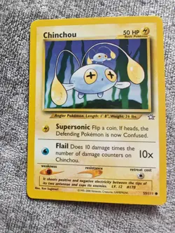 CHINCHOU #55/111 - Neo Genesis - VINTAGE WOTC POKEMON CARD - Unlimited - LP TCG - Image 1