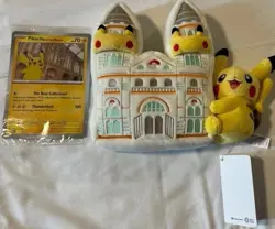 Pokemon - Pikachu At The Museum Pokemon Center Plush + Promo Card Sealed + Book - Image 2