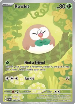 Rowlet 090/088 ⭐ Illustration Rare Pokemon Card – Mint Raw - Image 1