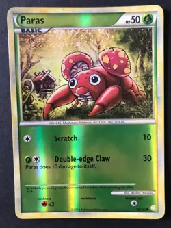 Paras 76/123 HGSS Base Set REVERSE HOLO Heartgold Soulsilver Pokemon Card Exc - Image 1