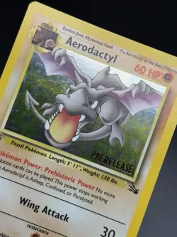 AERODACTYL Prerelease Pokemon Card - WOTC - 1st Edition Fossil 1/62 HOLO LP (A) - Image 3