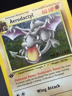 AERODACTYL Prerelease Pokemon Card - WOTC - 1st Edition Fossil 1/62 HOLO LP (A) - Image 4