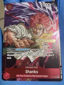 2025 One Piece Championships Shanks Gold Foil Stamp Card CS Event English P-083 - Image 1