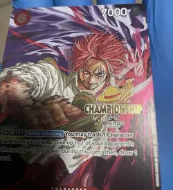 2025 One Piece Championships Shanks Gold Foil Stamp Card CS Event English P-083 - Image 2