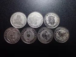 Pokemon Card Meiji Promo Battle Coin x7 Kangaskhan Lickitung etc #6249 - Image 1