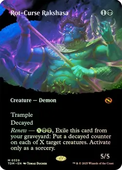 Rot-Curse Rakshasa Foil Borderless Tarkir: Dragonstorm NM MTG - Image 1