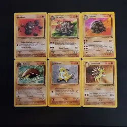 Pokemon TCG - 6 Card Fossil Set Lot Vintage 1999 WOTC Geodude Golem Sandshrew + - Image 1