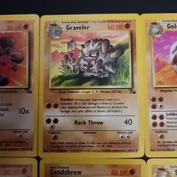 Pokemon TCG - 6 Card Fossil Set Lot Vintage 1999 WOTC Geodude Golem Sandshrew + - Image 3