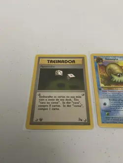 Pokemon Fossil #60/62 Gambler Apostador 1st Edition Portuguese + Omanyte 52/62 - Image 2
