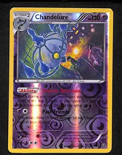 Chandelure 50 Rare Pokemon Steam Siege 114 Reverse Holo 2016 - Image 1