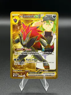 N's Zoroark Ex Pokemon TCG S&V Journey Together Gold Secret Rare NM 189/159 - Image 1