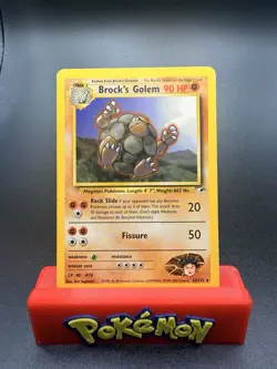 Pokemon TCG Brock's Golem Gym Heroes 20/132 Regular Rare MP. - Image 1