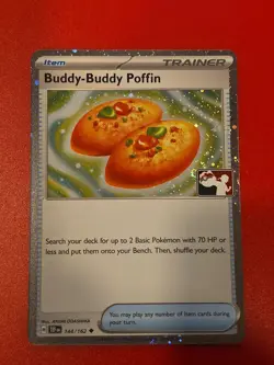 Swirl - Pokemon Prize Pack Series 7 Buddy Buddy Poffin 144/162 Cosmos Holo Play - Image 1