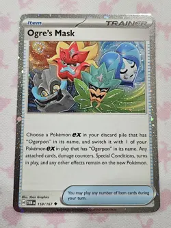 Pokemon TWM Ogre's Mask - 159/167 (Cosmos Holo) with Swirl! - Image 1