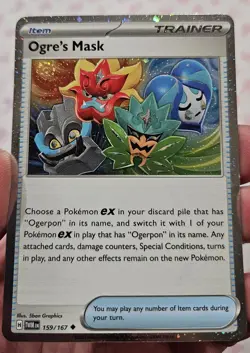 Pokemon TWM Ogre's Mask - 159/167 (Cosmos Holo) with Swirl! - Image 2