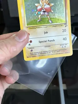 Pokemon Hitmonchan 8/130 Holo Base Set 2 SWIRL - Image 4