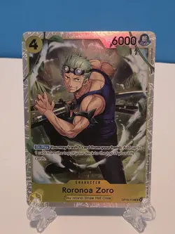 Bandai One Piece Roronoa Zoro OP15-113 Super Rare Foil Full Art Character Card - Image 1